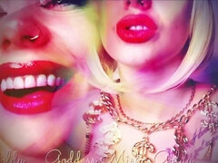 Two Beautiful Women Are Seducing You with Their Red Lips! They Know How You Love Their Red Lips and Tongues.