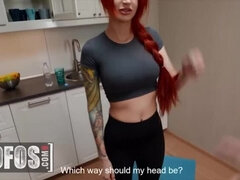 Analny, Tyłek, Suka, Wytrysk, Styl na pieska, Rudowłosa, Ogolona, Tatuaż