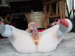 Ερασιτέχνης, Μεγάλος κώλος, Δονητής, Αυνανισμός, Ώριμη, Καλσόν με τρύπα στον καβάλο