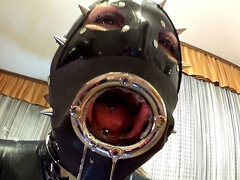 Latex Cock for Tunnel Gagged Latex Slut Slave