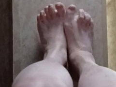 Foot Lovers I Am Playing on the Wall Barefoot