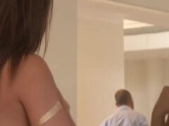 Tempting lady is impatient to taste her step- daddy's fat bone and get it up her bootie