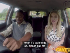 Georgie Lyall gets her blonde pussy stretched by a BBC in Fake Driving School