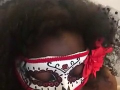 masked black babe suck my big white polish cock and swallow