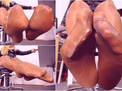 606. Smelling Nylon Feet JOI - Nylon Foot Fetish, Suntan Stockings, Seamless Pantyhose, Nylon Feet Smelling JOI Slave Training