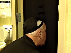 Gay dad sucks dick at glory hole homemade cum in mouth 4