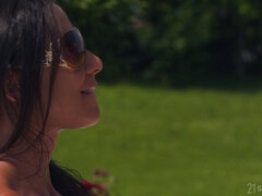 Pik sutte, Brunette, Fransk, Udendørs