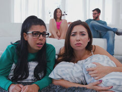 Abella Danger invited her girlfriends to seduces for group fuck with her boyfriend