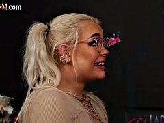 Hot CFNM girl sucks future bosss cock for office job