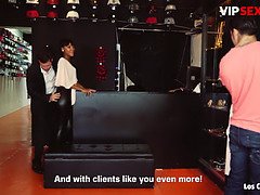 Noemilk & Adrian Yuyu take turns fucking in hot 3way action with Andy Stone