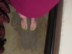 Sissy Sitting in Piss Patch