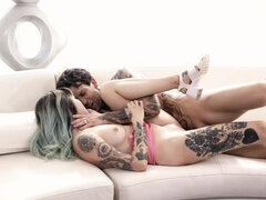 フェラチオ, Hd, ゴム, 自然山雀, 小柄, ラフ, タトゥー, オッパイの