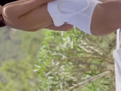 Asiat, Stor pik, Pik sutte, Tjekke, Hårdt, Udendørs, Genert, Trekant