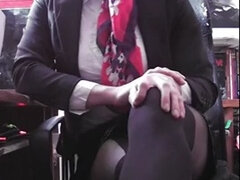 Ballsy Office Fun with a Redhead Slut