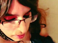 Sissy enjoying piss in her body