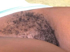 Black Hairy Pussy Fucked and Filled by a Big White Cock and a Sticky Load of Semen