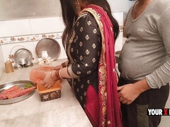 Punjabi Stepmom Fucking in the Kitchen When She Make Dinner for Stepson