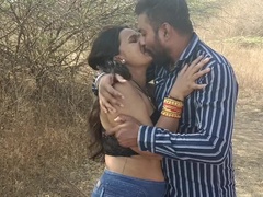 Desi Indian wife Kavita cheating on husband with rough outdoor sex