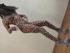 素人, アジア人, ヒール, 一人, ストッキング, オッパイの