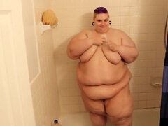 obese ssbbw shower - amateur bitch with saggy tits