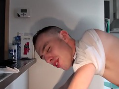 Tattooed stud in bandage amateur fucked in the ass by top boyfriend