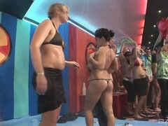 Good-looking golden-haired gal is prepared for a nice throat fuck