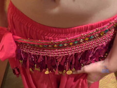 Emma waits for you in a sexy Indian outfit