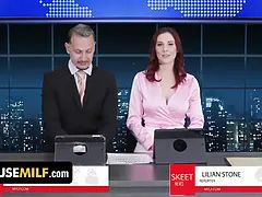 アメリカ人, デカ尻, デカチン, デカパイ, 茶髪の, 赤毛, タトゥー, 三人