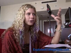 Orgasmic Blond Hair Babe Hippie Cutie Screwed and Facialed