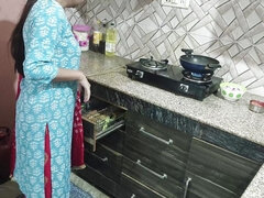 Sister-in-law Had Fun with Brother-in-law in the Kitchen While Husband Was on Duty in Hindi Voice