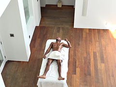 Stepmom massages sick stepson