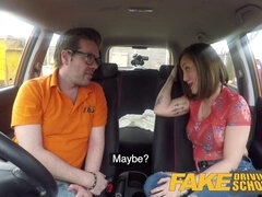 Betty Foxxx & Ryan Ryder in a wild fake driving lesson with big fake tits & hard cock