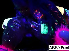 Ebony light rainy night with abigal mac and Ava Addams
