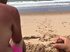 Amateur, Plage, Grosse bite, Britannique, Fille latino, De plein air, Réalité, Solo