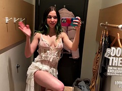 Transparent lingerie try on