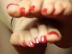 Submissive to My Divine Feet with Red Toenails Ita