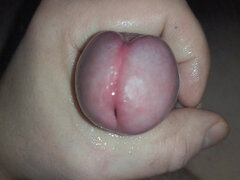 Closeup masturbation uncut cock slomotion cumshot