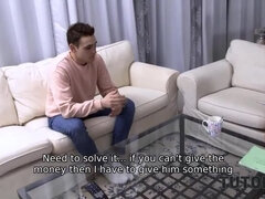 TUTOR4K. Debtor watches the stud having sex with his blue-eyed stepmom