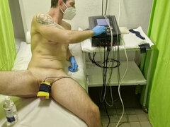 First Time Electro on Penis Stimulation and Masturbation with Cum in End