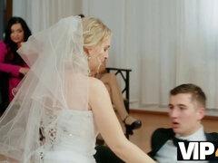 Watch this stunning blonde bride get her cuckold fiancee's hard cock in VIP4K!