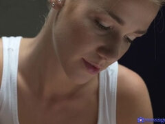 Fötter, Fingering, Lesbisk, Slick, Massage, Olja, Fitta, Våt