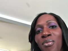 ebony trans debutante sprays gallon of jizz