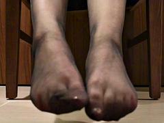 POV Footjob: Solo, Fetish  Pantyhose Porn