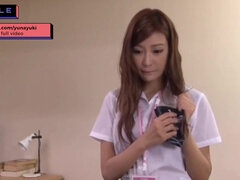 Arousing uncensored Japanese mommy office model making love her colleagues