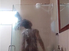 Afrikai, Amatőr, Amerikai, Tekintélyes didik, Fekete, Csupasz, Zuhanyozó, Vibi