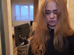 DEBT4k. Graceful ginger on boner because she bought a TV