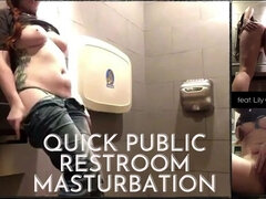 Quick Public Restroom Masturbation Show