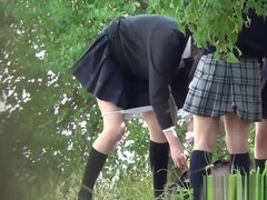 Spied japanese teens pee