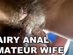 Hairy anal amateur wife. Hairy asshole fuck. Loud moans. POV anal.