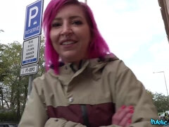 Pink-haired Alex Bee fucks in the strip club